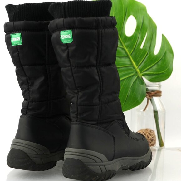 Cougar Womens Devon Snow Boot Size 7 Black Nylon Waterproof Quilted Pull On - Picture 5 of 10